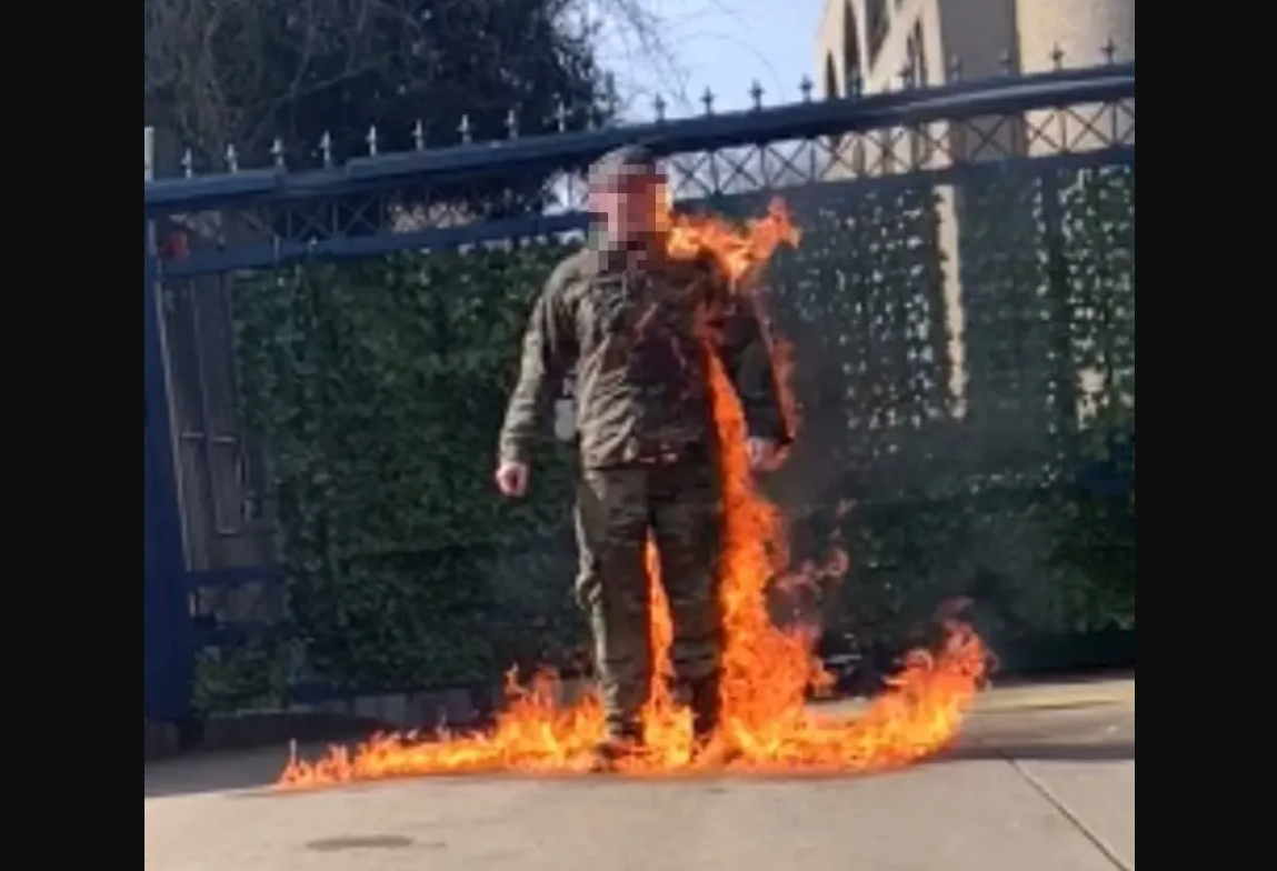 US Air Force serviceman sets himself on fire in protest