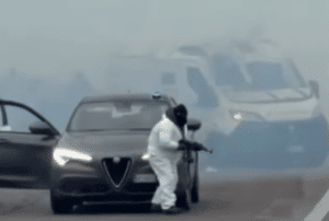 Gunmen Bomb Armored Cash Van on Highway