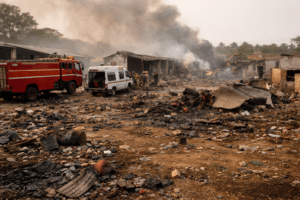 Rubble after explosion Via AI Image