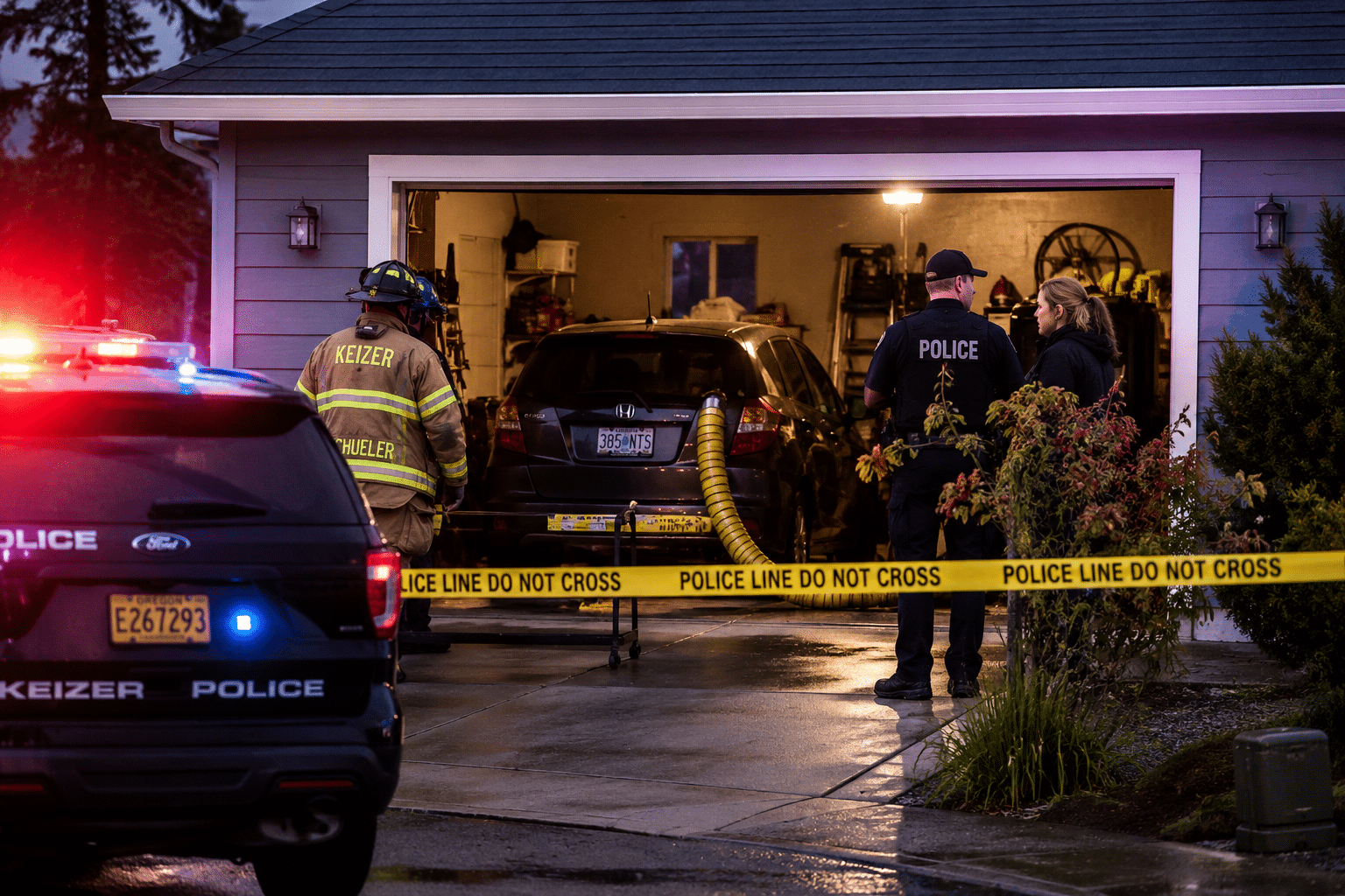 Garage Crime Scene Via AI Image